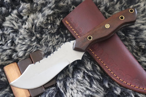 MKS HANDMADE D2 TOOL STEEL HUNTING BOWIE SKINNER KNIFE WALNUT WOOD HANDLE