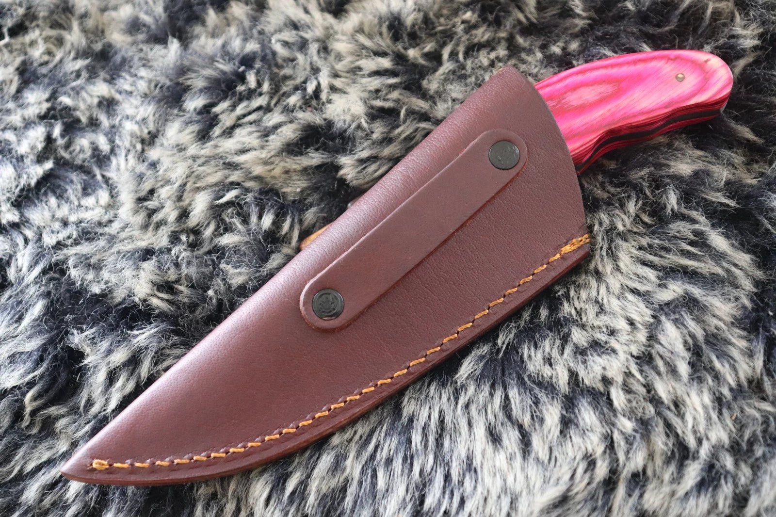 MKS DAMASCUS HANDMADE D2 TOOL STEEL BLACK POWDER COATED KNIFE HARDWOOD HANDLE