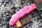 MKS DAMASCUS HANDMADE D2 TOOL STEEL BLACK POWDER COATED KNIFE HARDWOOD HANDLE