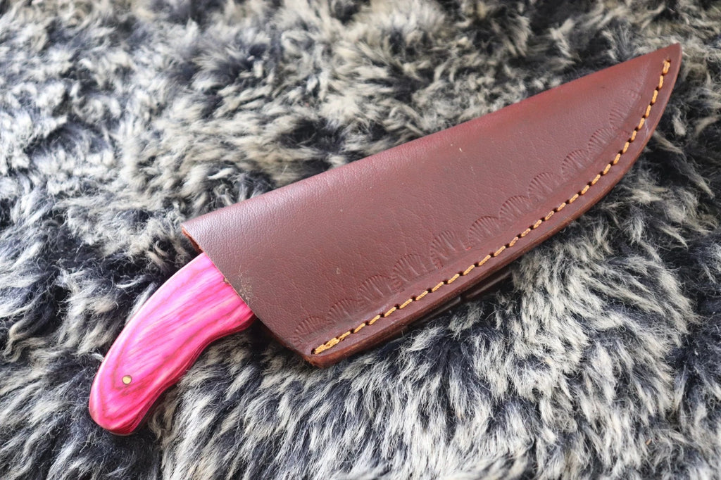 MKS DAMASCUS HANDMADE D2 TOOL STEEL BLACK POWDER COATED KNIFE HARDWOOD HANDLE