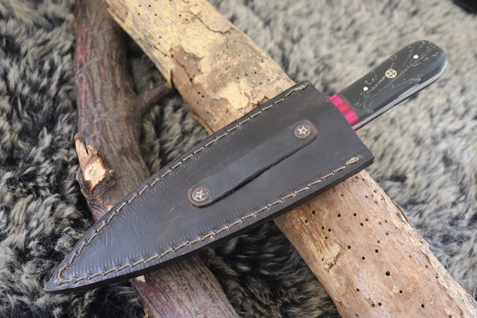 MKS HANDMADE DAMASCUS ART HUNTING DAGGER KNIFE WITH CORIAN HANDLE