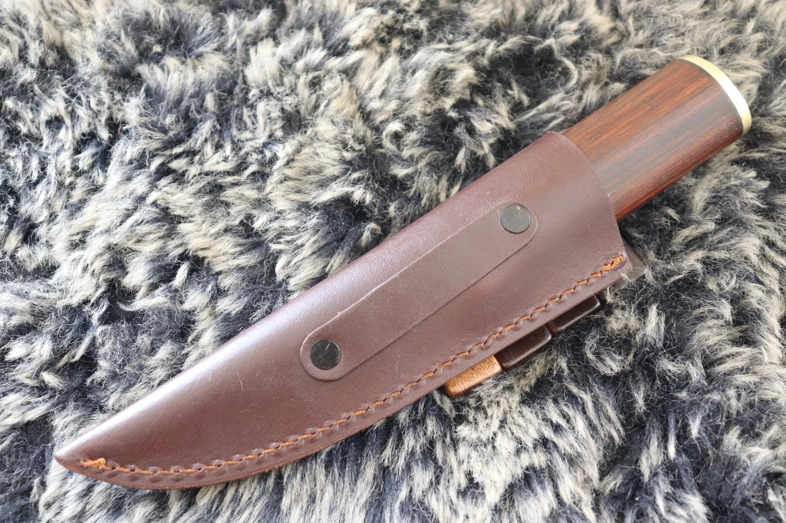 MKS HANDMADE DAMASCUS ART HUNTING PUUKKO KNIFE WITH HARDWOOD HANDLE