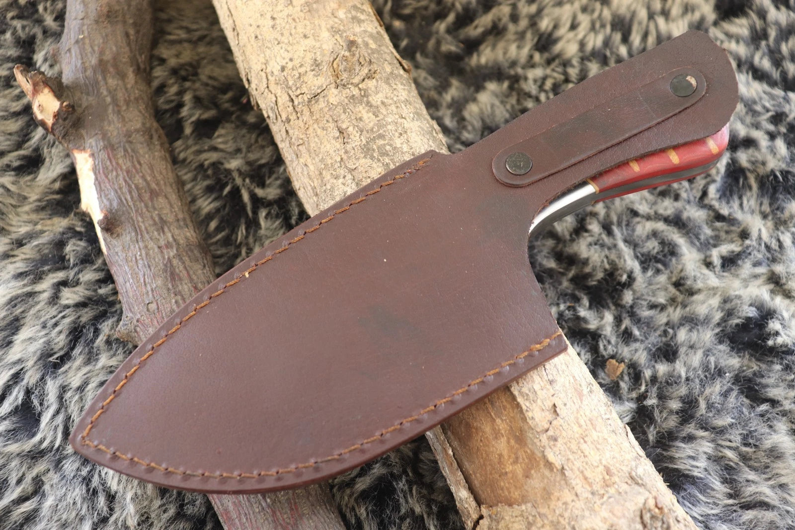 MKS HANDMADE D2 TOOL STEEL ART HUNTING TRACKER KNIFE CORIAN HANDLE