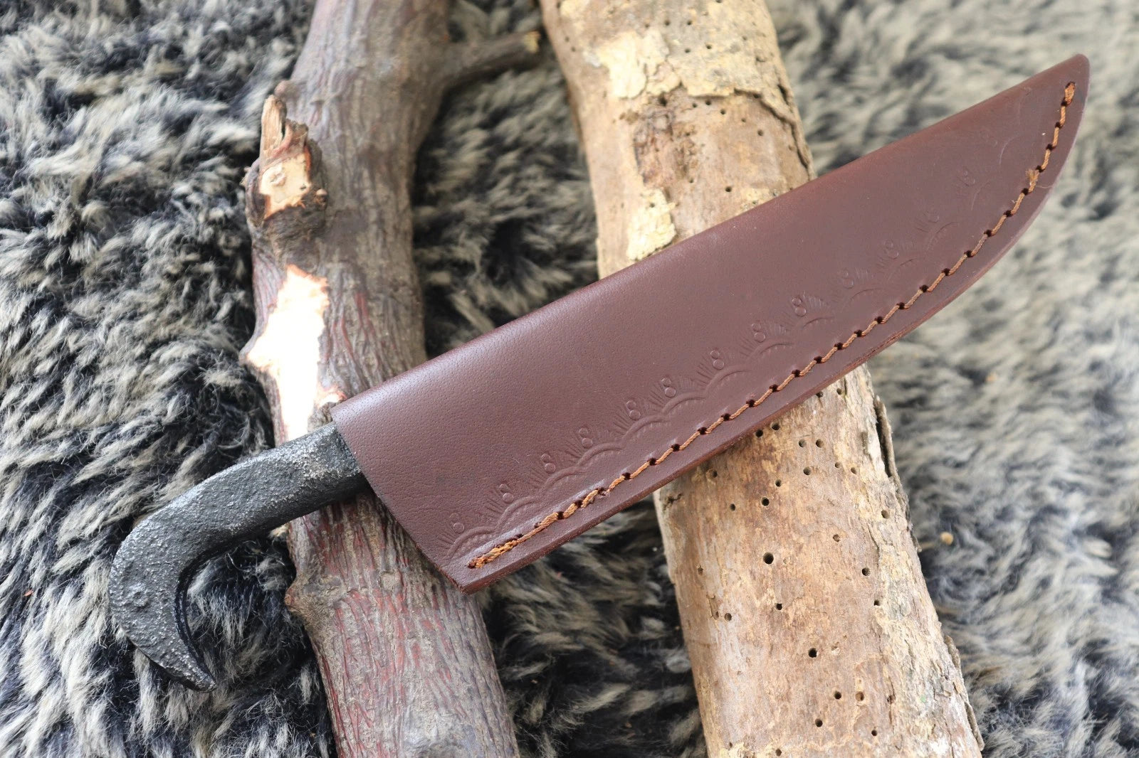MKS HANDMADE DAMASCUS ART HUNTING D2 TOOL STEEL SKINNER KNIFE BLANK BLADE HANDLE