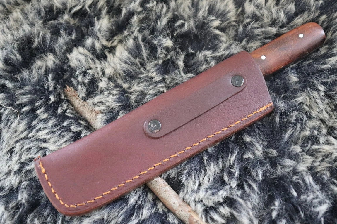 MKS HANDMADE D2 TOOL STEEL HUNTING CLEAVER KNIFE WALNUT WOOD HANDLE