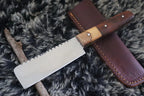 MKS HANDMADE D2 TOOL STEEL HUNTING CLEAVER KNIFE WALNUT WOOD HANDLE