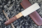 MKS HANDMADE D2 TOOL STEEL HUNTING CLEAVER KNIFE WALNUT WOOD HANDLE