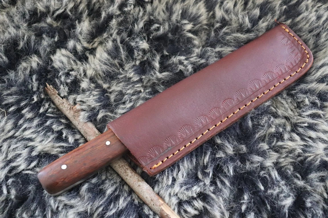 MKS HANDMADE D2 TOOL STEEL HUNTING CLEAVER KNIFE WALNUT WOOD HANDLE