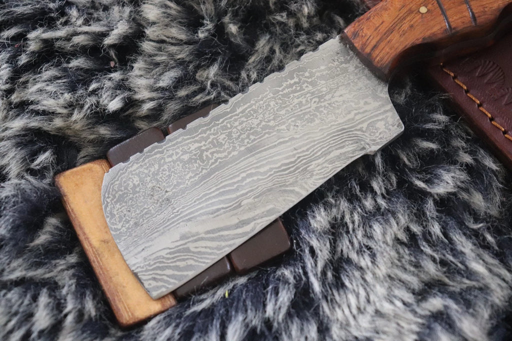 MKS HANDMADE DAMASCUS ART HUNTING WHARNCLIFFE KNIFE WITH WALNUT WOOD HANDLE