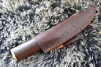 MKS HANDMADE DAMASCUS ART HUNTING BOWIE KNIFE WITH WALNUT WOOD HANDLE