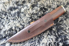 MKS HANDMADE DAMASCUS ART HUNTING BOWIE KNIFE WITH WALNUT WOOD HANDLE