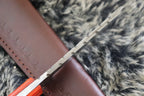 MKS HANDMADE DAMASCUS ART HUNTING CLIP-POINT KNIFE WITH HARD WOOD HANDLE