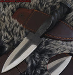 MKS HANDMADE DAMASCUS ART HUNTING D2 TOOL STEEL DAGGER KNIFE BLANK BLADE HANDLE