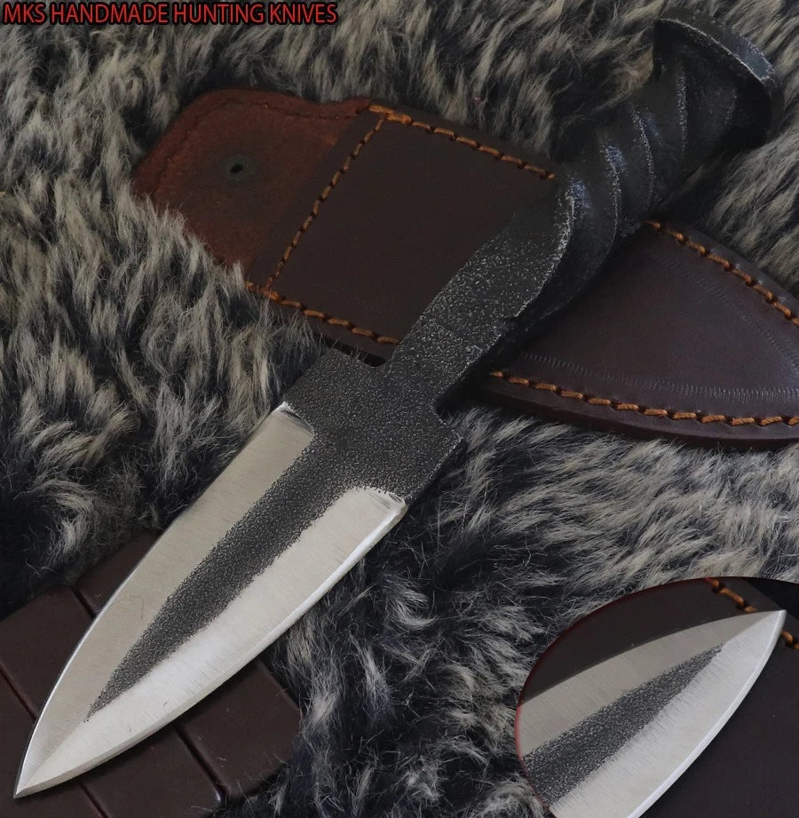 MKS HANDMADE DAMASCUS ART HUNTING D2 TOOL STEEL DAGGER KNIFE BLANK BLADE HANDLE