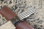 MKS HANDMADE DAMASCUS ART HUNTING DROP POINT KNIFE WITH CORIAN HANDLE