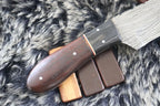 MKS HANDMADE DAMASCUS ART HUNTING SKINNER KNIFE WITH WALNUT WOOD HANDLE