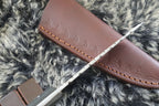 MKS HANDMADE DAMASCUS ART HUNTING SKINNER KNIFE WITH WALNUT WOOD HANDLE
