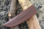 MKS HANDMADE DAMASCUS ART HUNTING DROP-POINT KNIFE WITH CORIAN HANDLE