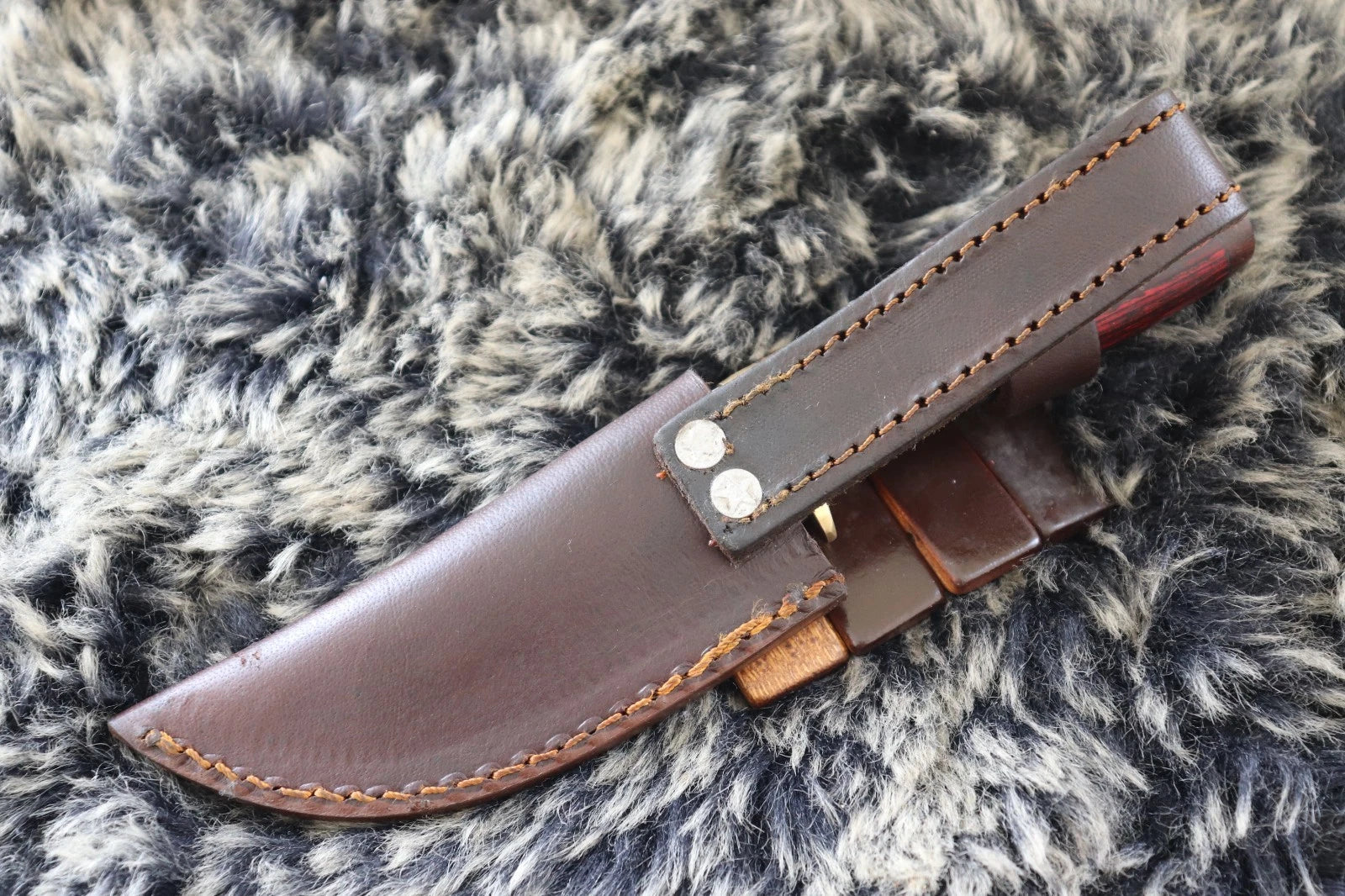 MKS HANDMADE DAMASCUS ART HUNTING CLIP-POINT KNIFE WITH HARD WOOD HANDLE