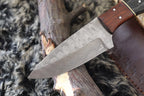 MKS HANDMADE DAMASCUS ART HUNTING SKINNER KNIFE WITH HARD WOOD HANDLE