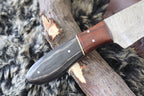 MKS HANDMADE DAMASCUS ART HUNTING SKINNER KNIFE WITH HARD WOOD HANDLE