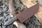 MKS HANDMADE DAMASCUS ART HUNTING SKINNER KNIFE WITH HARD WOOD HANDLE