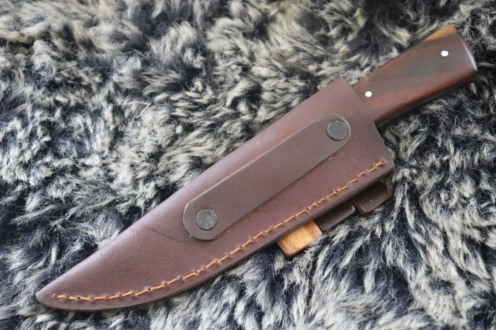 MKS HANDMADE DAMASCUS ART HUNTING DROP POINT KNIFE WITH WALNUT WOOD HANDLE